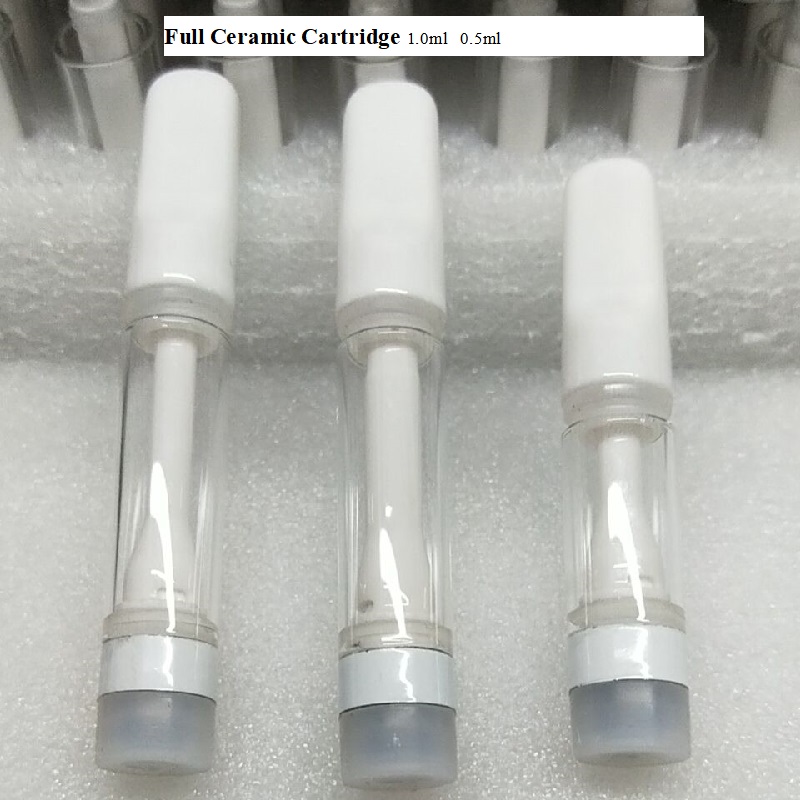 

Full Ceramic Atomizer Vape Cartridge No Leaking 0.5ml 1ml 510 Thread Vaporizer Mouthpiece Thick Oil Empty Vapes Pens Carts Support Custom LO