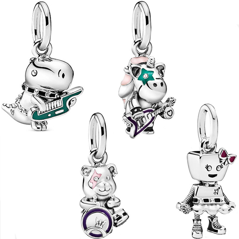 

Silver Plated Alloy Loose Beads Cartoon Pendant Charms fit Original Bracelets Necklaces Children Gift DIY Jewelry