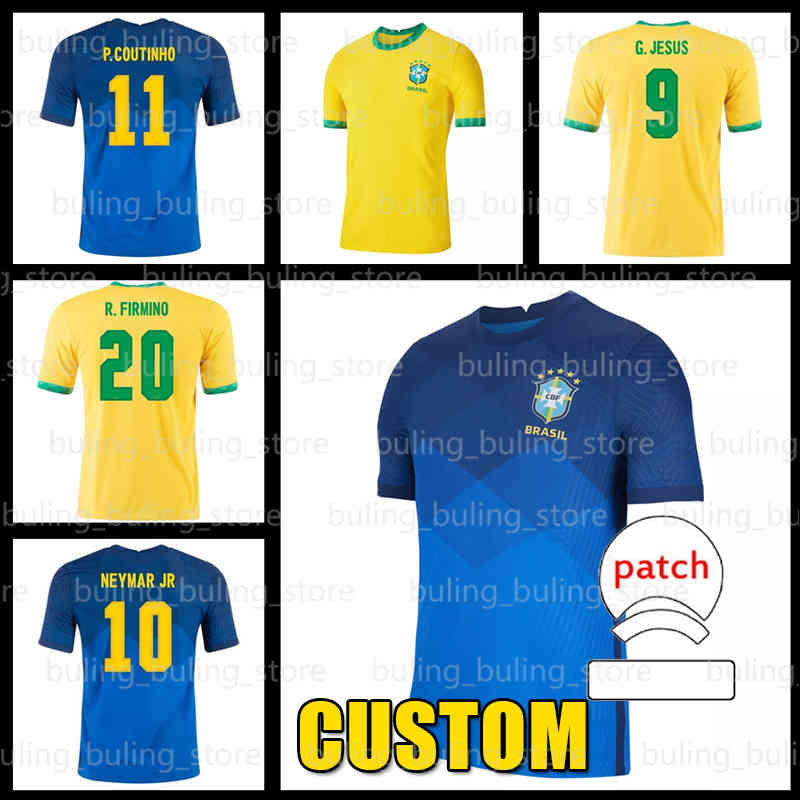 

20 21 brazils Richarlison G.JESUS soccer jerseys camiseta Copa America 2021 2022 player version COUTINHO FIRMINO Marquinhos Casemiro brasil, Black;yellow