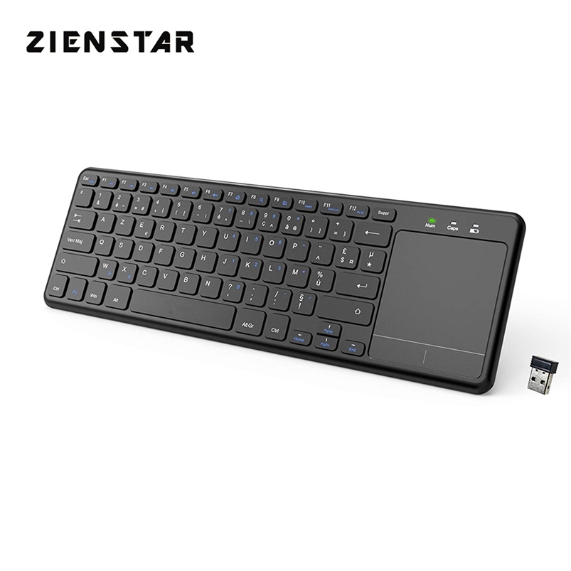 

Zienstar AZERTY French Letter 2.4Ghz Touchpad Wireless Keyboard for Windows PC Laptop Ios pad,Smart TV HTPC IPTV Android Box 210610