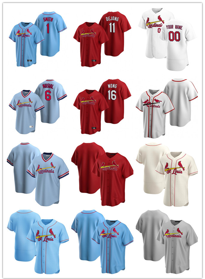 

Custom Jersey Mens women Youth St. Louis Cardinals 1 Ozzie Smith 6 Stan Musial 11 Paul DeJong 16 Kolten Wong Baseball Jerseys, Blue;black