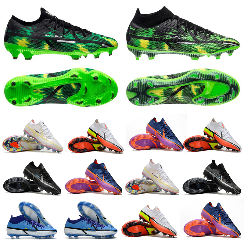 

Motivation Soccer Shoes Phantom GT 2 Elite DF FG II Rawdacious Pack Cleats Renew Lace less UP Shockwave Black Green Bright Crimson Volt Iron Grey Football Boots, #11