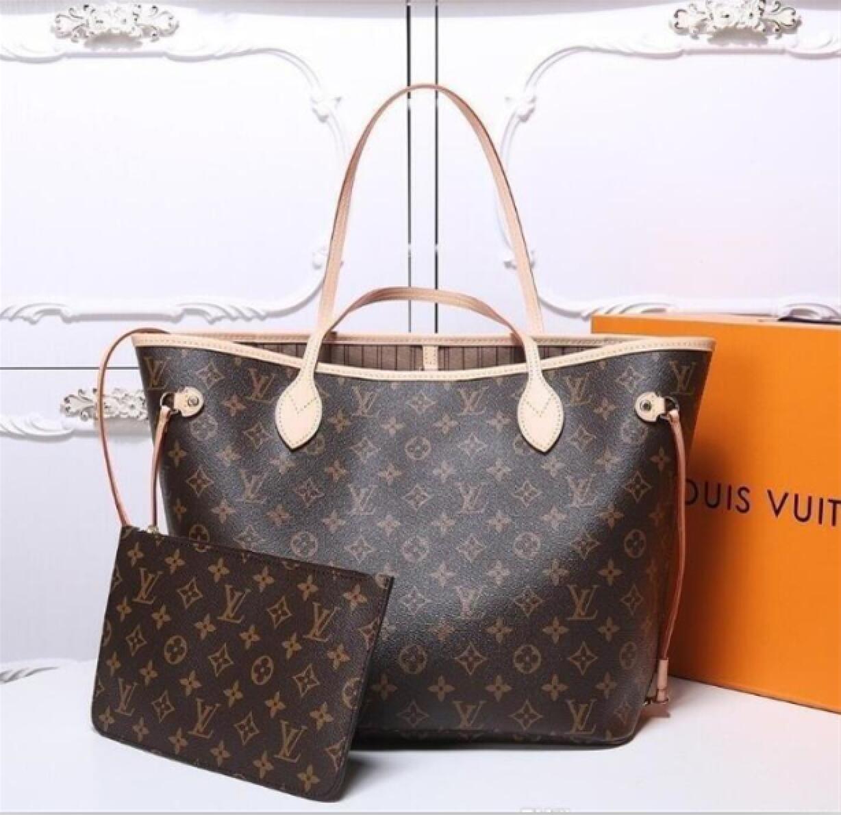 

2pcs set LV LOUIS good VITTON bags high qulity classic bags womens handbags flower ladies composite tote leather shoulder bag