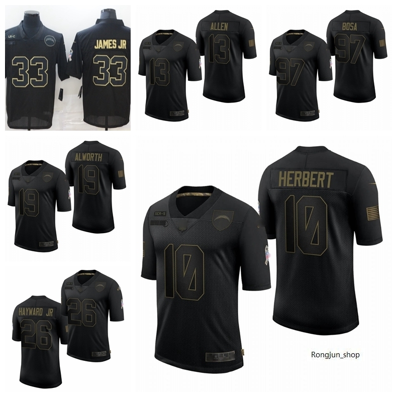 

Los AngelesChargersMen 97 Joey Bosa 13 Keenan Allen 10 Justin Herbert 33 Derwin James 2020 Salute To Service Retired Limited Football
