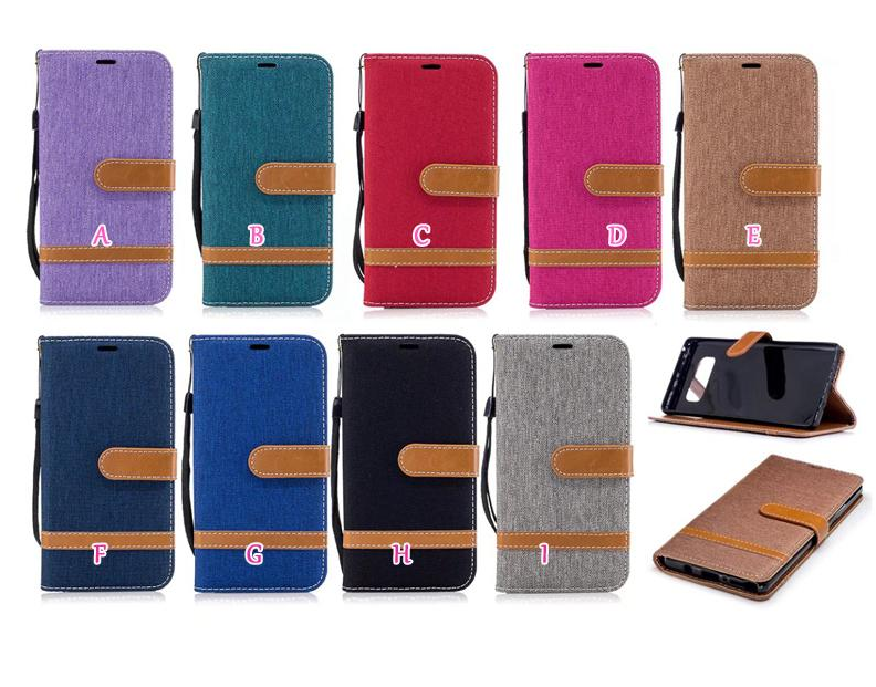 

Jean Hybrid Leather Wallet Cases For Samsung Note 20 Ultra S20 Plus A21S A31 A21 Fashion Cloth Hit Color Flip Cover Card ID Slot Holder Pouch, Mix colors