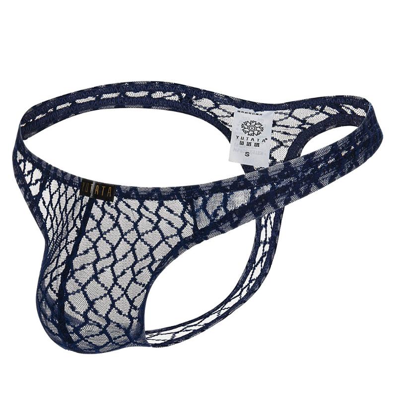 

Underpants Sexy Fashion Transparent Thongs G Strings Gay Men Underwear Smooth Ice Silk Briefs Mens Bikini See Through T Back Thong Panties, Black