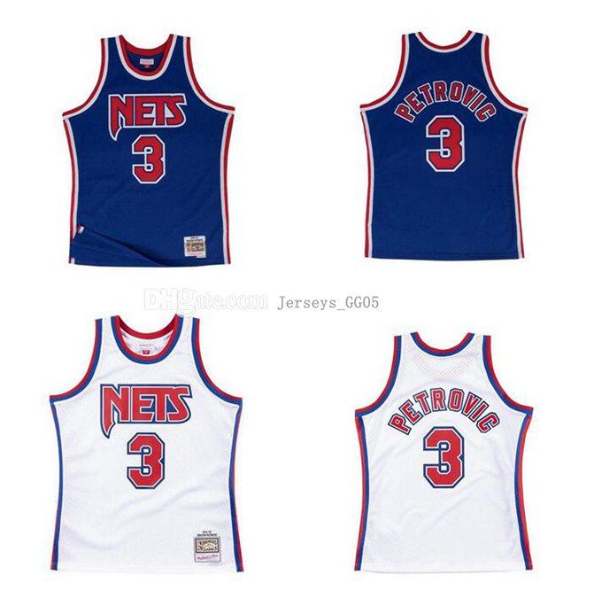 

Mens basketball Brooklyn Nets women kid nba 3 DRAZEN PETROVIC Mitchell & Ness 1992-93 White Hardwoods Classics Authentic Jersey, Black