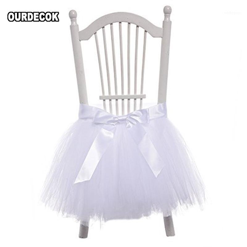 

Tutu Tulle Table Skirts Baby Shower Decorations Chair Sashes With Ribbon For Wedding Event Decoration Festive Party Supplies 1pc Covers