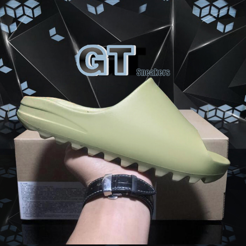 

Top Quality Kanye Slides Slippers Desert Sand Summer Brown Flat Men Women Beach Resin Slide Sandal Mens Womens Siipper Graffiti Bone Rubber size 36-45