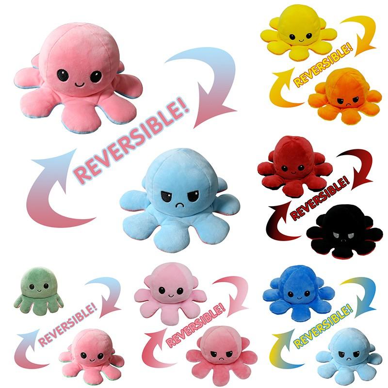 

TIKTOK Reversible Flip Oct Stuffed Dolls Soft Double-sided Expression Plush Toy Baby Kids Gift Doll New Year Festival Party DHL