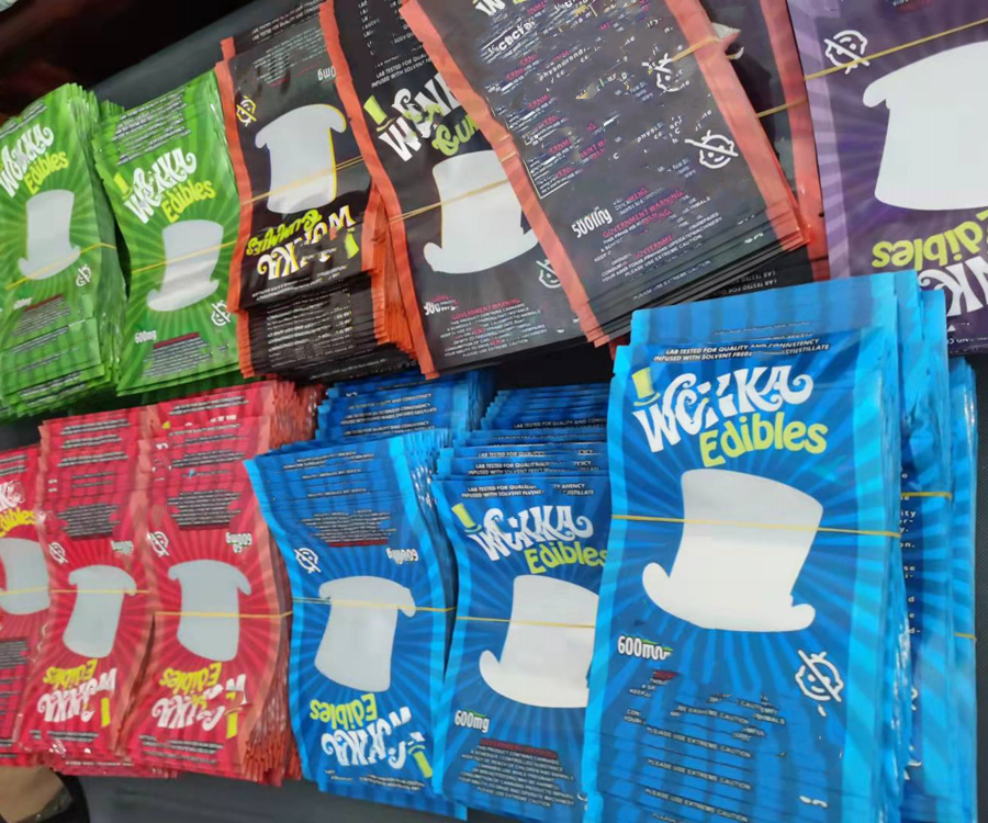 

5 colors won ka 500mg mylar bag edible packaging Zipper Lock Bags Wholesale Price Custom