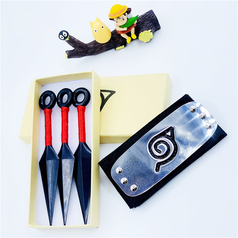 

Anime Naruto Factory Sells 2-piece Set of Small Bitter No Protection Forehead Boxed Konoha Rebel Headband Wholesale