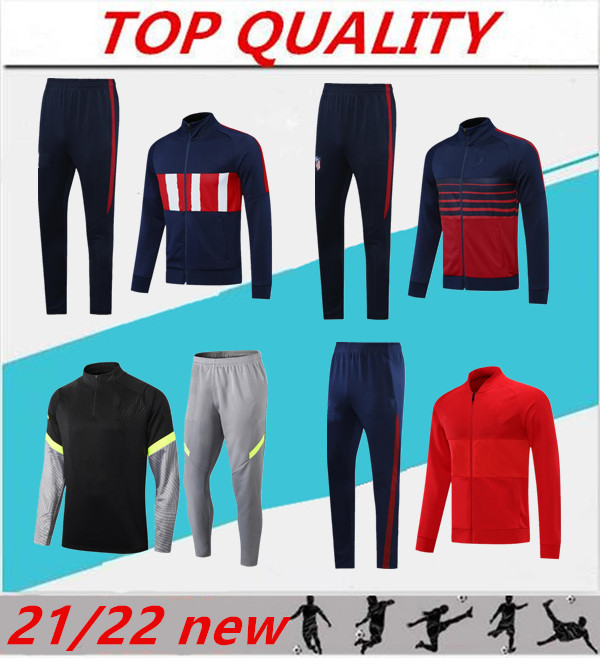 

2021 2022 SUAREZ soccer Jerseys training suit 21/22 camiseta de fútbol KOKE SAUL football jacket Long zipper tracksuit chandal