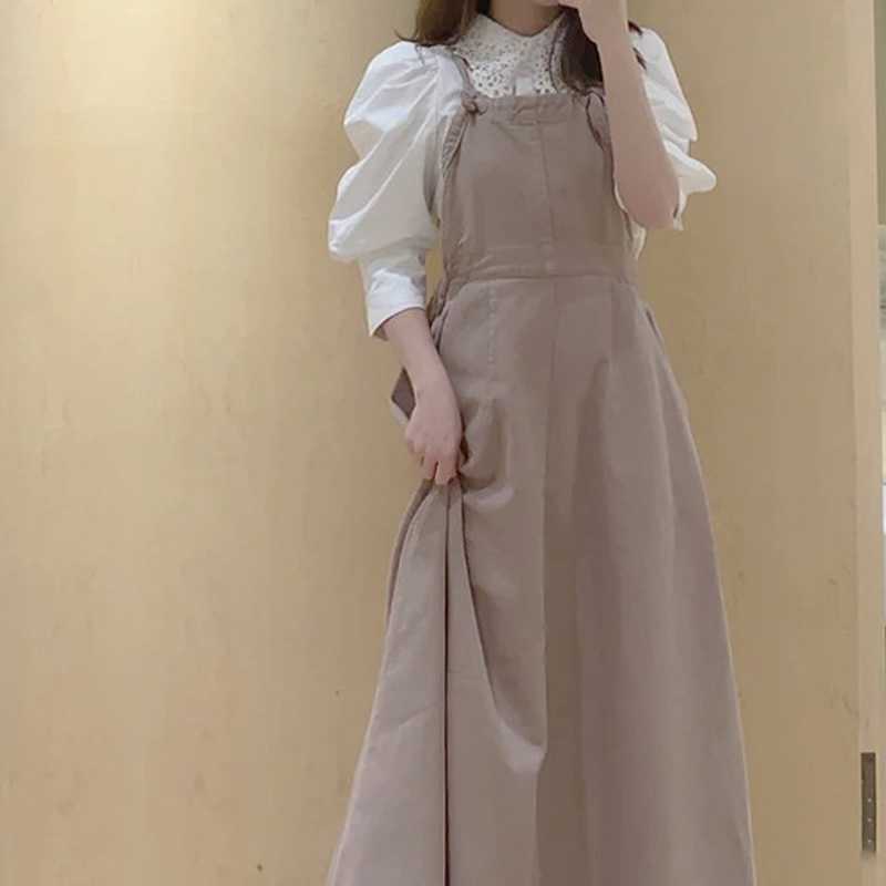 

Solid High Waist A Line Camis Dress Women Casual Sexy Sleeveless Loose Denim Vestidos Summer Simple Soft Slim Robe 210525, White