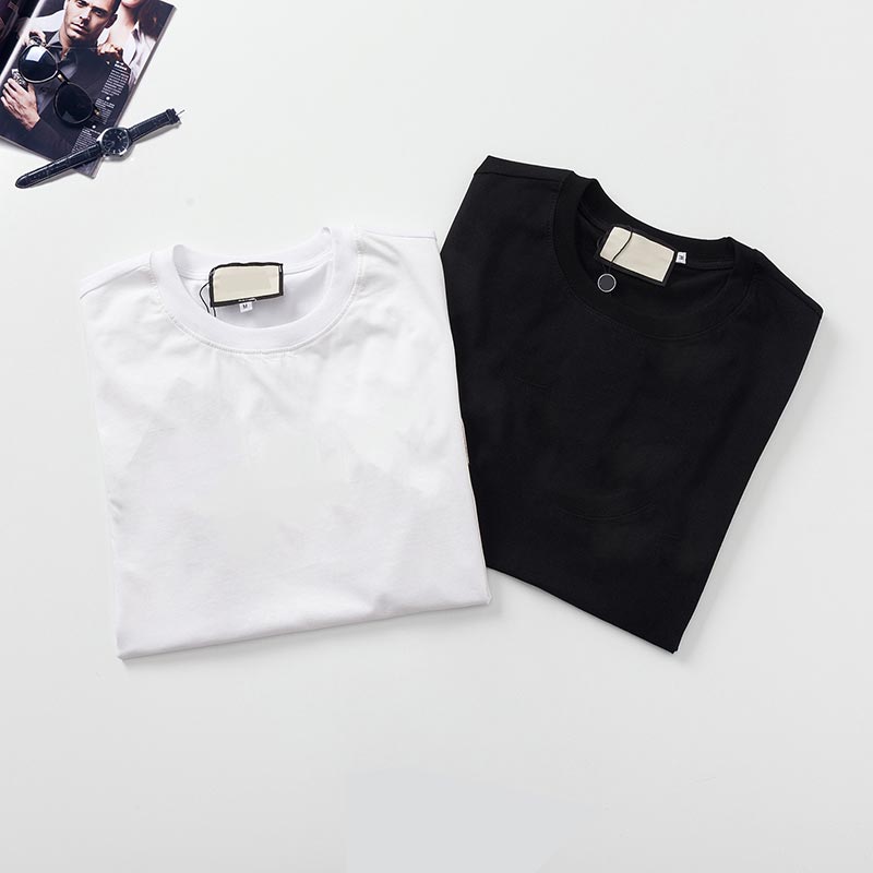 

New Mens T shirt Mens Womens T shirt High Quality Black White T-shirt Size M-3XL G, White;black