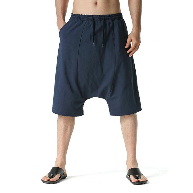 

Men's Shorts 2021 Solid Summer Mens Mid Rise Drawstring Beach Cotton Casual Male Sports Homme Clothing 3XL, Black
