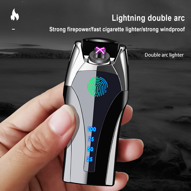 

Touch Induction Doube Arc Eectric ighter Charging USB ighter Portabe Windproof Cigarette ighters with ED Power Dispay