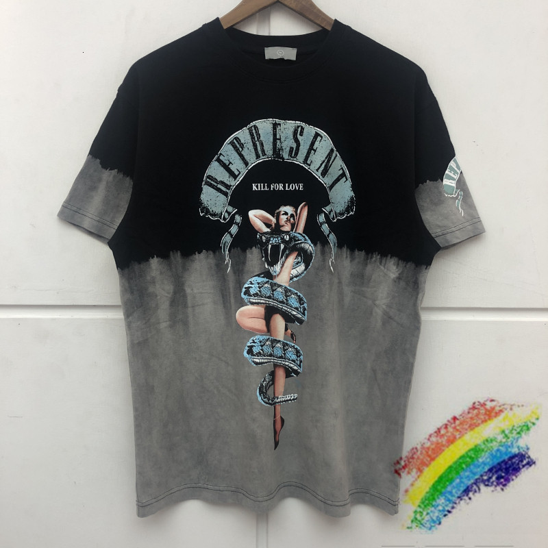 

Men's T-Shirts Tie-dye represent vintage high quality male t-shirt sh t-slightly loose making old short sleeve tops