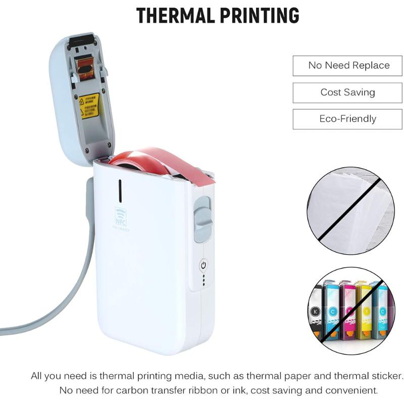 

Mini Wireless Printer Bluetooth Thermal Label Price Labeller Home Use Office Tag With 1 Roll Paper Printers