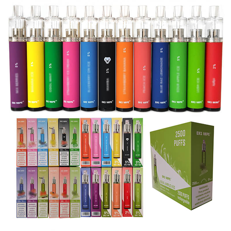 

Good Quality EKS Electronic Cigarette LED Light Clear Pod 650mAh Vapor Kit Vaporizer Disposable Vape Pen