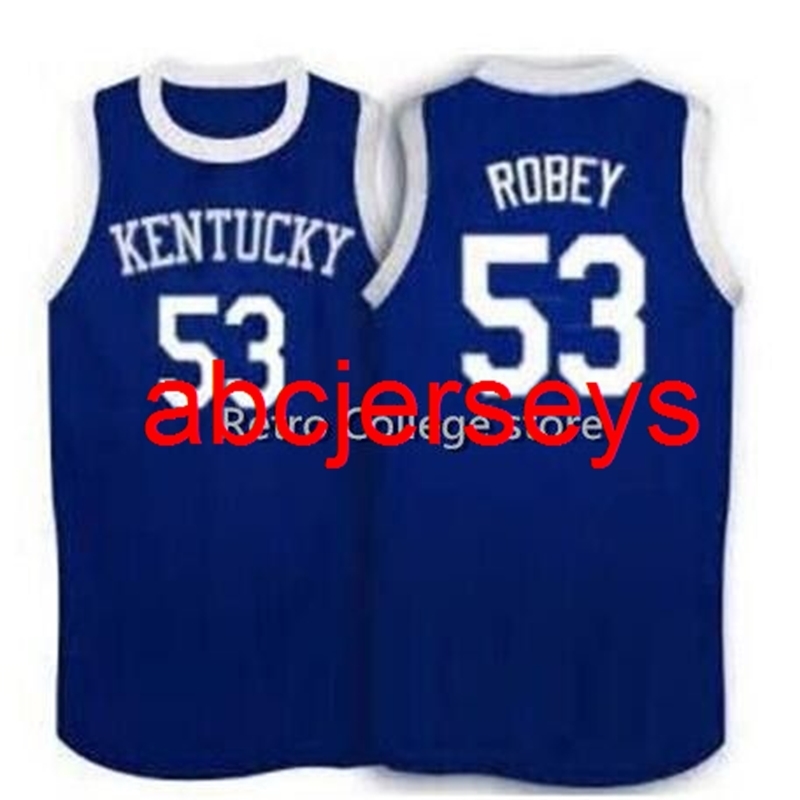 

#53 Rick Robey Kentucky Wildcats Basketball Jerseys Blue White Embroidery Stitched Personalized Custom any numberand name Jersey Ncaa XS-6XL