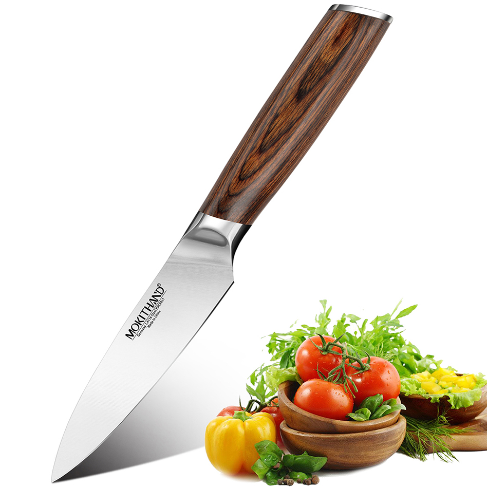 

Mokithand Paring knife 3.5 inch Japanese Fruit Knives Germany 1.4116 Stainess Stee Professiona Kitchen Vegetabe Knife