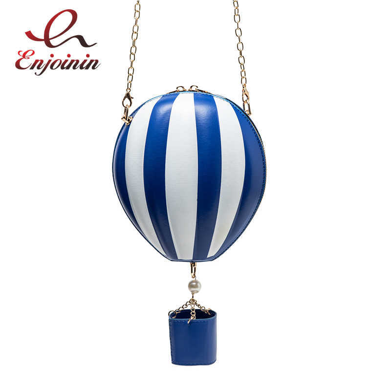 

3D Trendy Hot Air Balloon Design Women Fashion Shoulder Chain Bag Purses and Handbags Crossbody Bag Girl's Totes Designer Bag Q0709, Blue