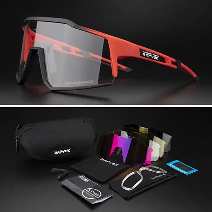 

Photochromic lens Cycling glasses Men Women Eyewear Outdoor sports sunglasses mountain road goggles with case