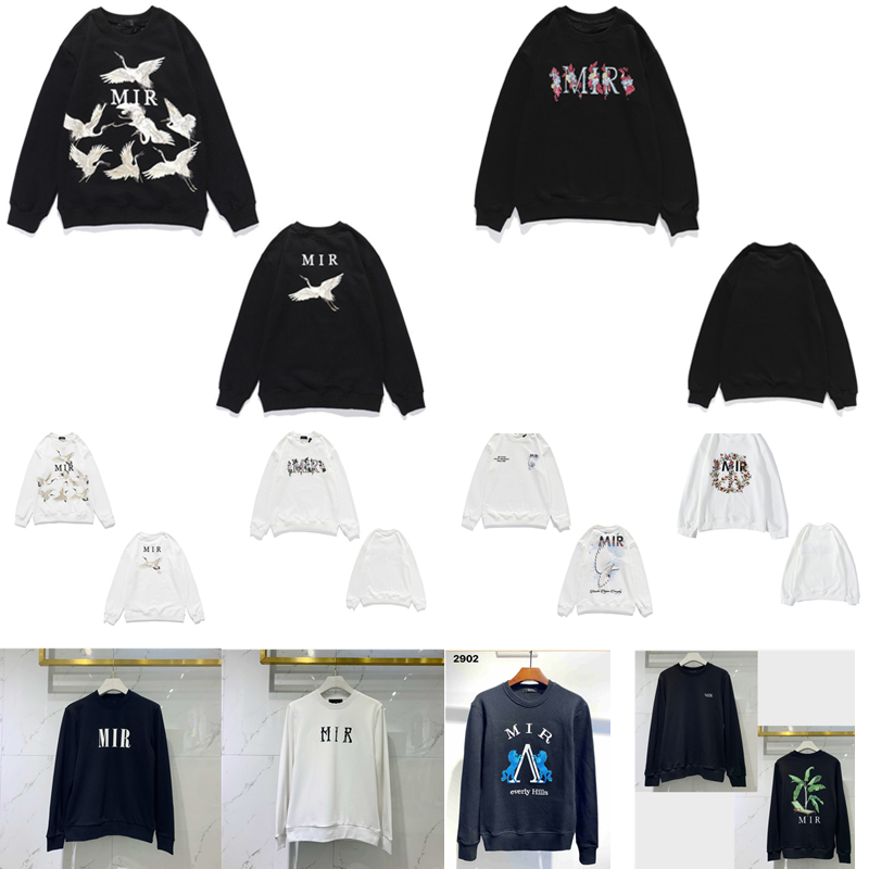 

Men's Hoodies peace crane coconut tree letter logo printing round neck street style ladies couple casual high quality long sleeves 0102, 1pcs buttons