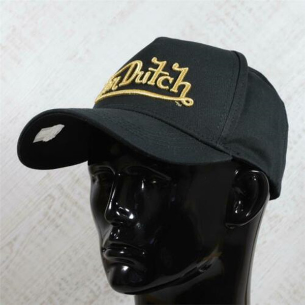 

Mens Women Von Dutch 3D Embroidered Baseball cap Black/Gold