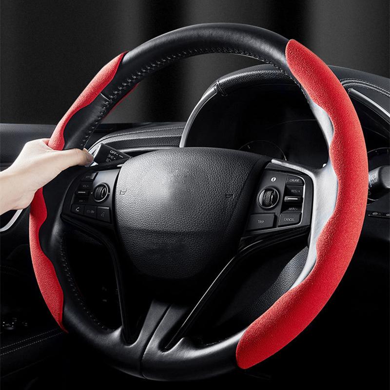 

Steering Wheel Covers 2PCS Universal Mounted Suede Plush Cover Handle Anti-skid Protective Winter Car Interior Accessories