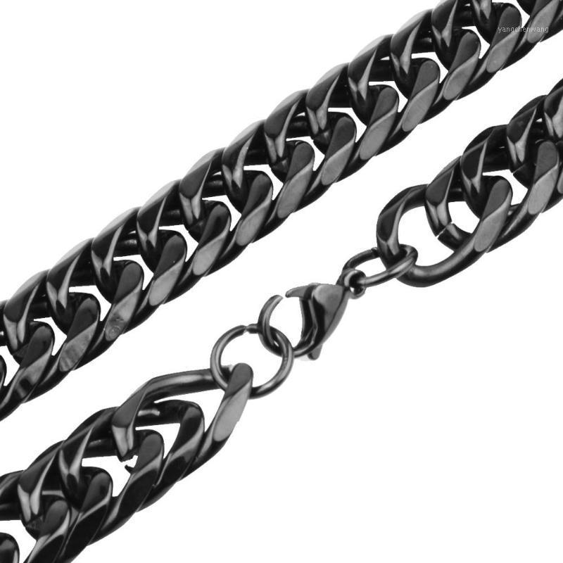 

16mm Customized 316L Stainless Steel Black Tone Double Cuban Curb Link Chain Men's Biker Jewelry Necklace Or Bracelet 1PCS Chains