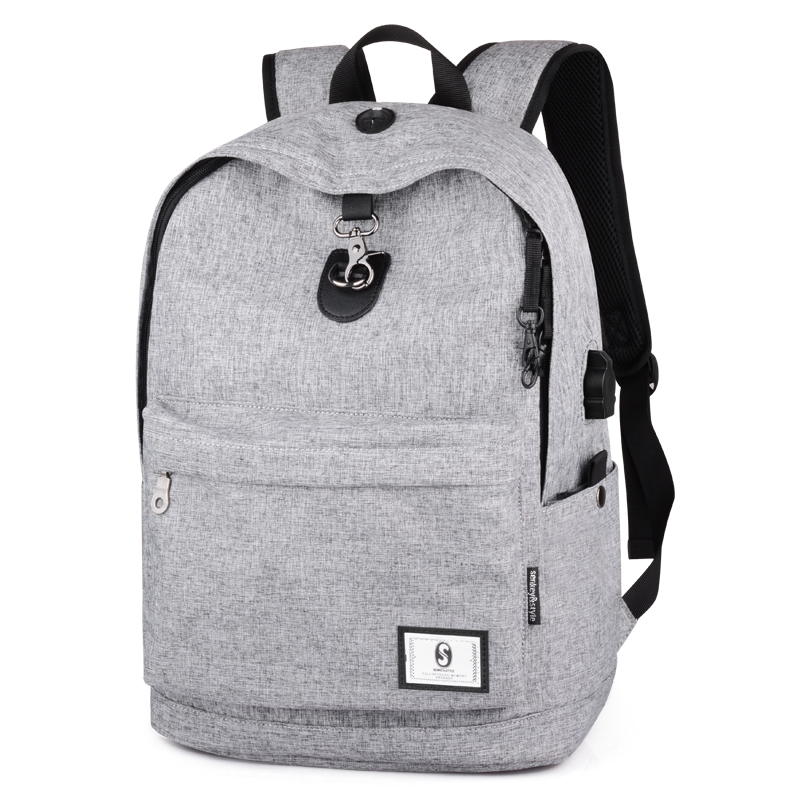 

SenkeyStyle Causal Fashion Male Backpacks High Quality School Bag Large Capacity Travel Bags for Men Oxford Laptop Backpacking, Grey