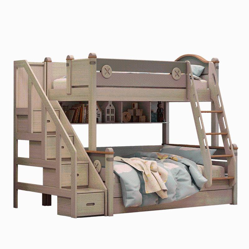

Baby Cribs Cherrywood Bunk Bed Upper And Lower For Adults Wooden Height-adjustable Small Apartment Simple Modern