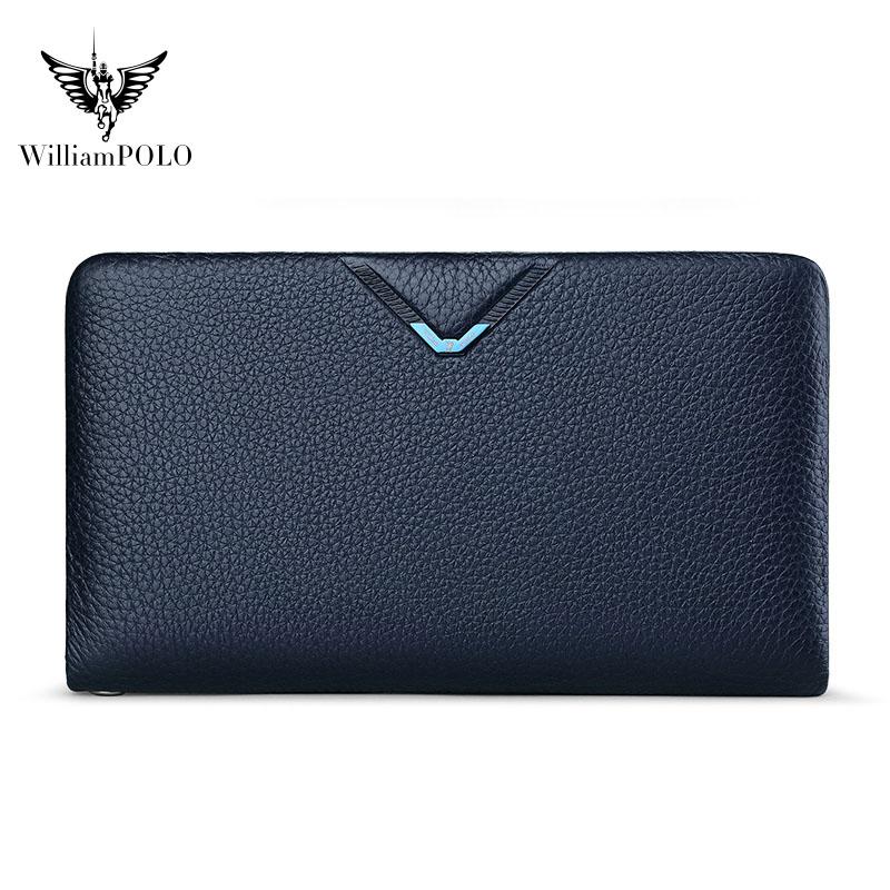 

Men's Long Multi-card Leather Zipper Large-capacity Wallet Wallets, Red;black