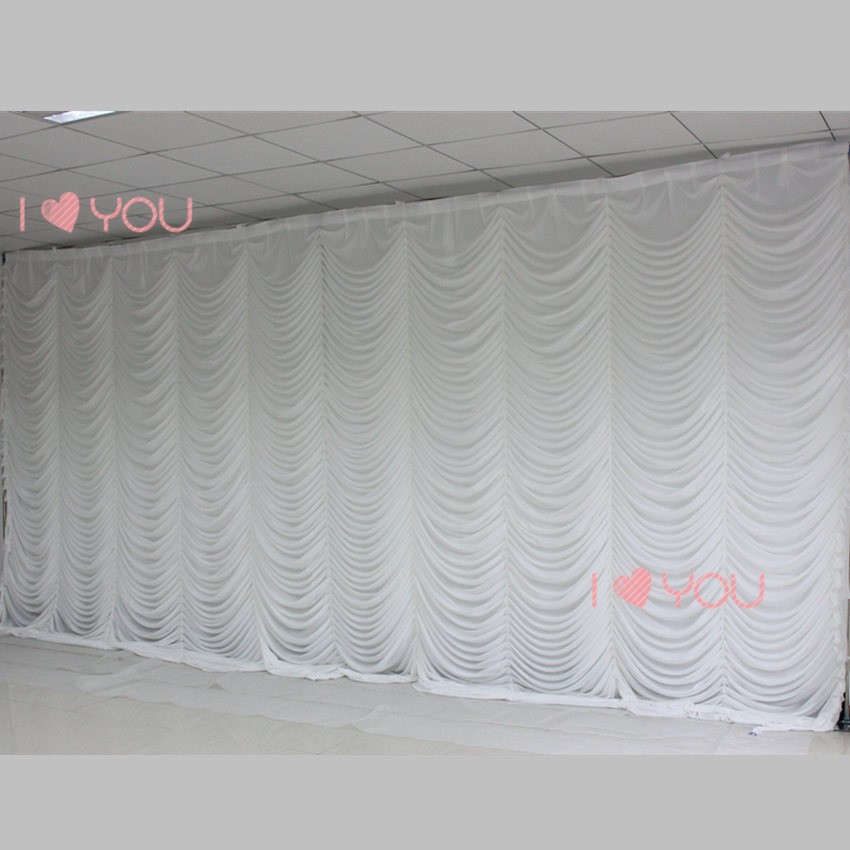 

10ft&20ft White Ripple Design Wedding Stage Background Decoration Wave Birthday Event Party Curtains Drapes Panels Baby Shower