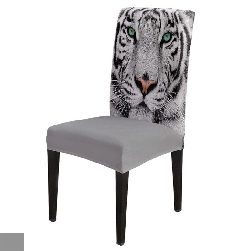 

Chair Covers Green Eyes White Tiger Face Office Cover Spandex Elastic Printing Home El Wedding Dining