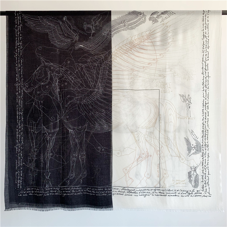 Châle Long de 200CM 100CM, écharpe en cachemire et soie Pashmina, écharpe de styliste pour femmes, châles Pashmina, chale Femme Hiver