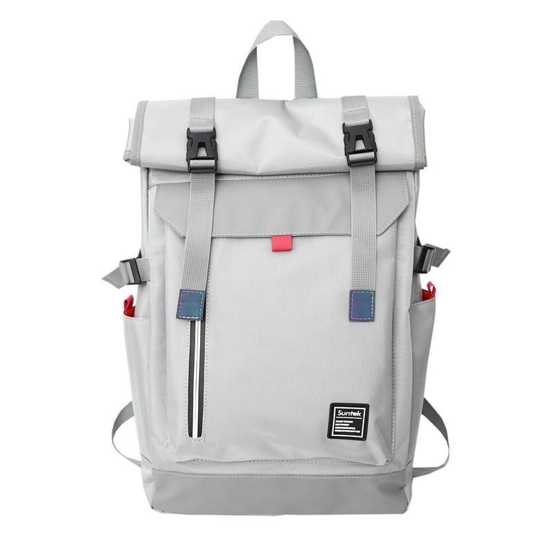 

Backpack Fashion Men 2022 Trendy Reflective School Bag For Boys Solid Color Nylon Bookbags Large-capacity Waterproof Travel Bags