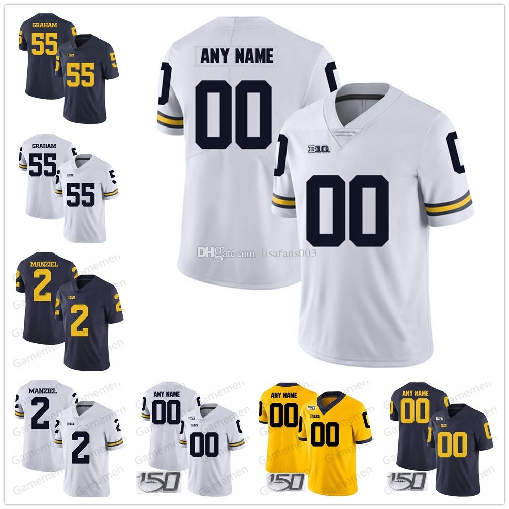 

Custom NCAA Michigan Wolverines jersey Dymonte Thomas 25 Devin Funchess 1 De'Veon Smith 4 Charles Woodson 2 Chad Henne football stitched jers, Blue with 150th patch