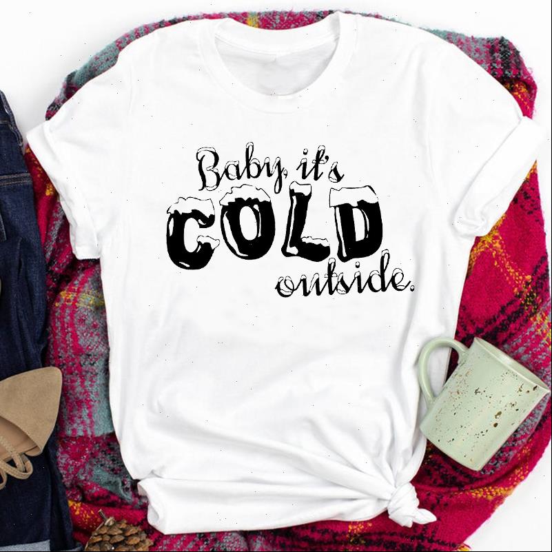 

Women Lady Womens T Shirt Letter Snow Year Fashion Holiday Merry Christmas Print Tshirt Clothes Top Graphic Female Tee, White