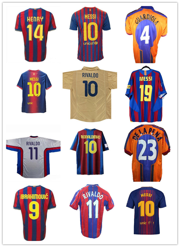 

retro soccer jerseys 05 06 07 08 09 10 11 12 13 14 15 16 17 18 19 91 92 95 96 97 98 99 MESSI RONALDINHO RONALDO STOICHKOV XAVI 100th Classic Vintage football jersey