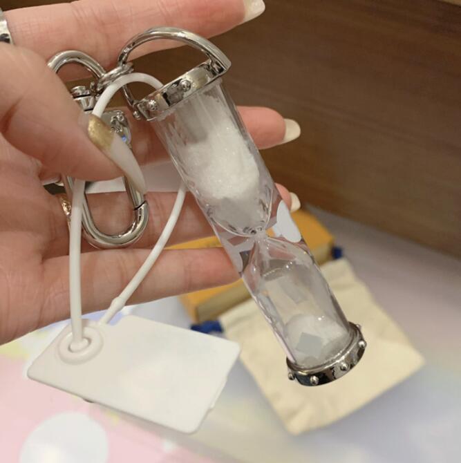 

Transparent Acrylic Hourglass Keychain Accessories Fashion Key Chain Keychains Buckle for Men Women Hanging Decoration with Retail Box YSK06