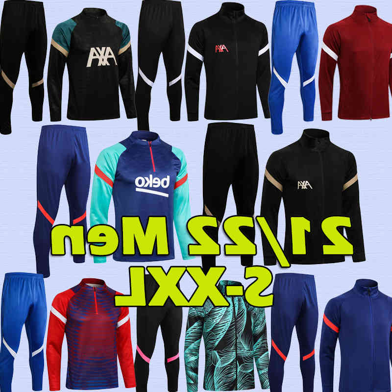 

21/22 Soccer Tracksuit Lvp Alexander Arnold 2021 2022 Bar Football Training Suit Kit Futbol Adult Hommes Jacket Survetement Sportswear, Basa