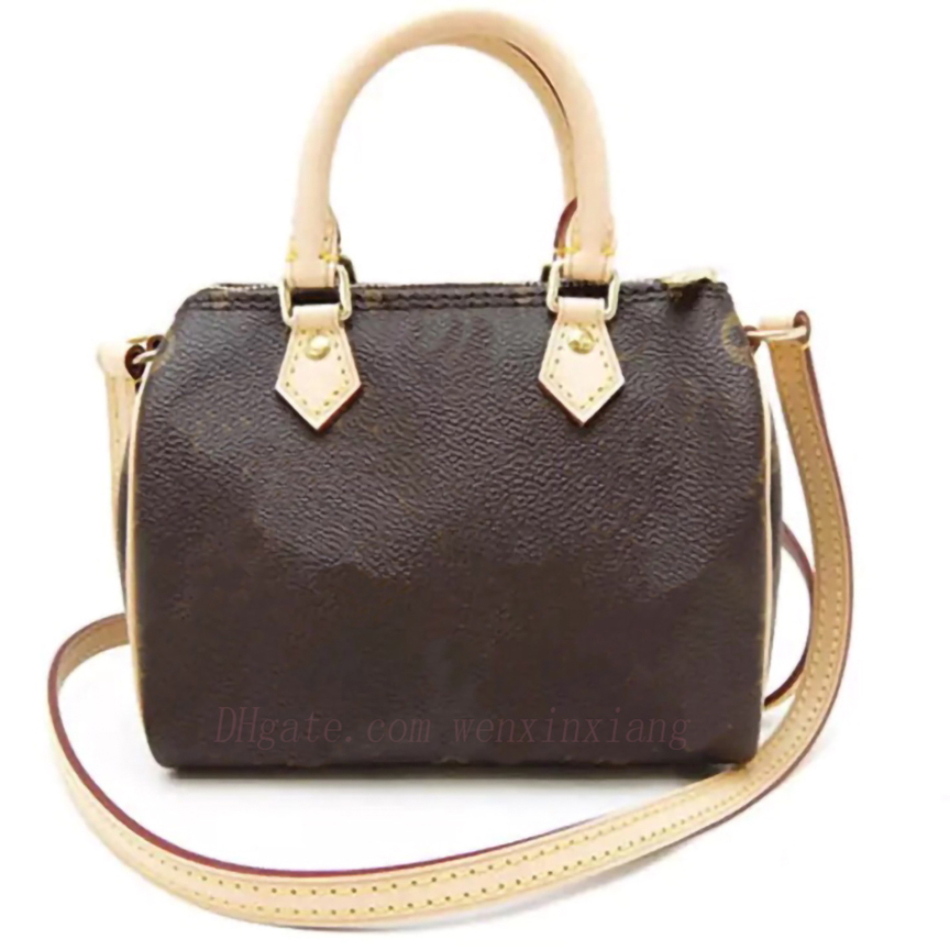 

wholesale Women Messenger Travel bag Classic Style Fashion Shoulder bags Lady Totes handbags Speedy Cylindrical pillow crossbody bag, Box