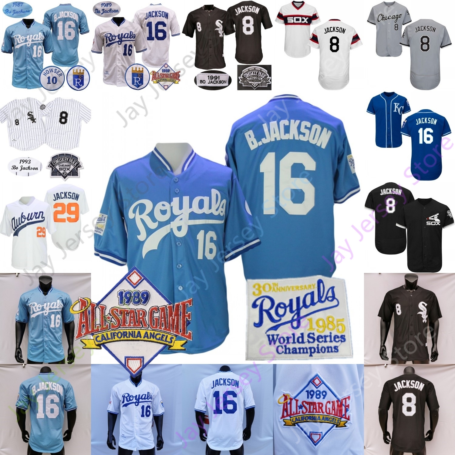 

Bo Jackson Jersey 1989 ASG Patch 1985 Turn Back Blue 1987 1991 Cooperstown Black Pinstripe Grey White Pullover Size S-3XL, Black player ii