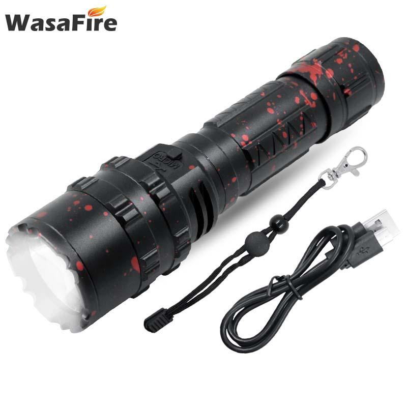

Super Bright 1800LM Waterproof 5 Modes Led Flash Light XHP50 Rechargeable Torch Hunting Tactical Lanterna For 18650/26650 Flashlights Torche
