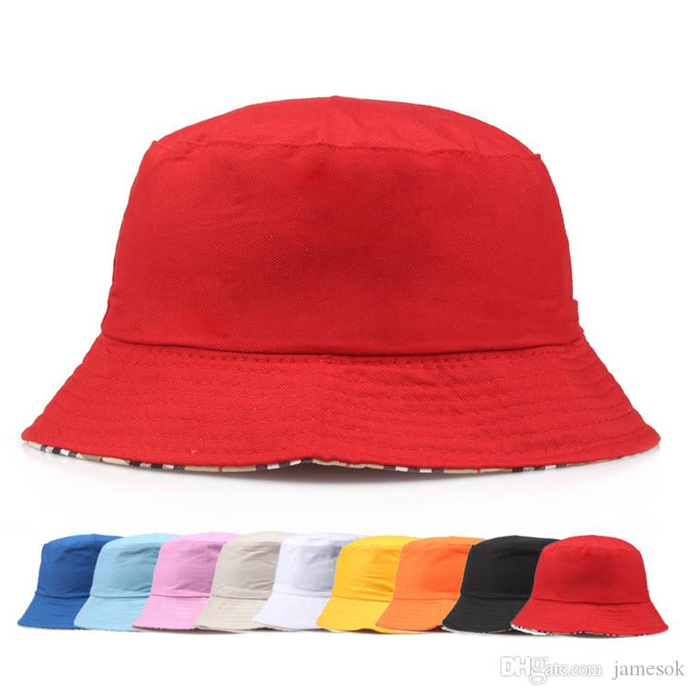 

Travel Fisherman Leisure Bucket Hats Solid Color Fashion Men Women Flat Top Wide Brim Summer Cap For Outdoor Sports Visor BD0042, Multi