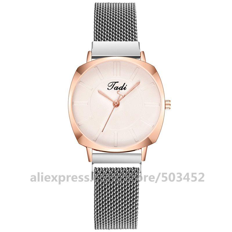

Wristwatches 100pcs/lot Arrive Jadi Magnetic Watches Steel Square Watch Wholesale Price Fashion For Women, Black
