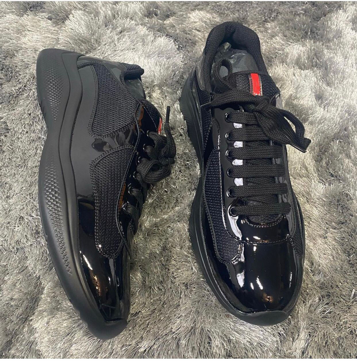 

High Quality Brands Sneakers Shoes Americas Cup Mesh & Patent Leather Nylon Luxury Casual Walking Mens Runner Sports Outdoor Trainers EU38-46, 23